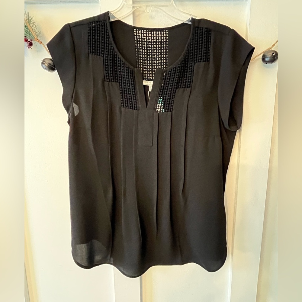 Daniel Rainn Black Blouse with Embellished Detail
